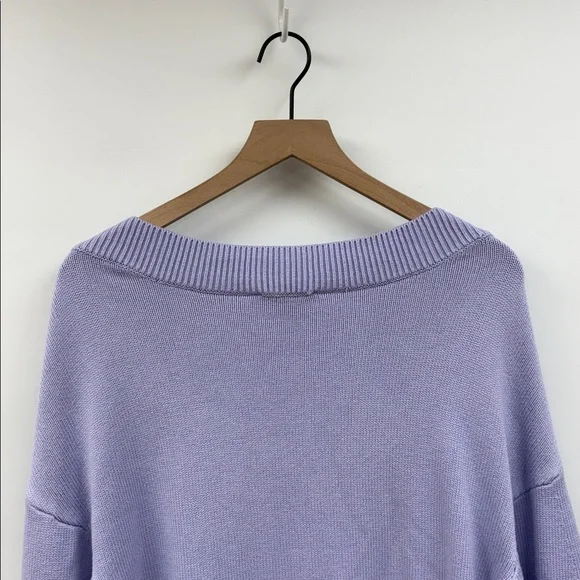 Ann Taylor Chunky Knit Square Neck Pullover Sweater Lilac Purple XL - Picture 7 of 9